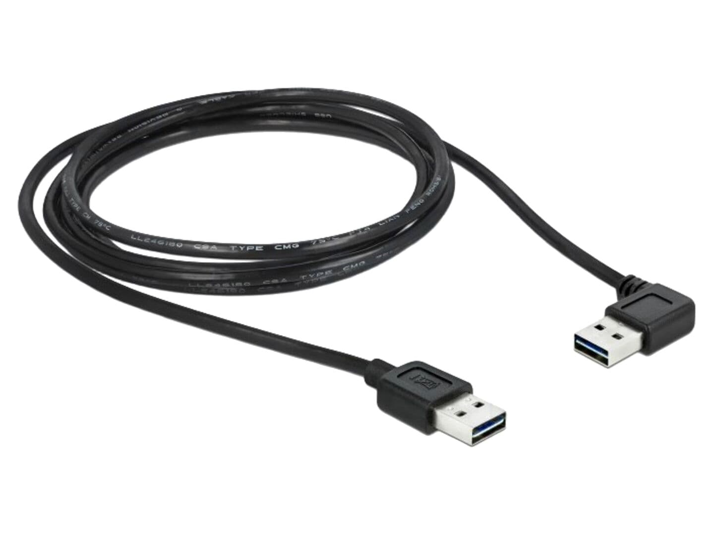 Cablu USB 2.0 aurit 2m, 24AWG, 28AWG, negru - DELOCK