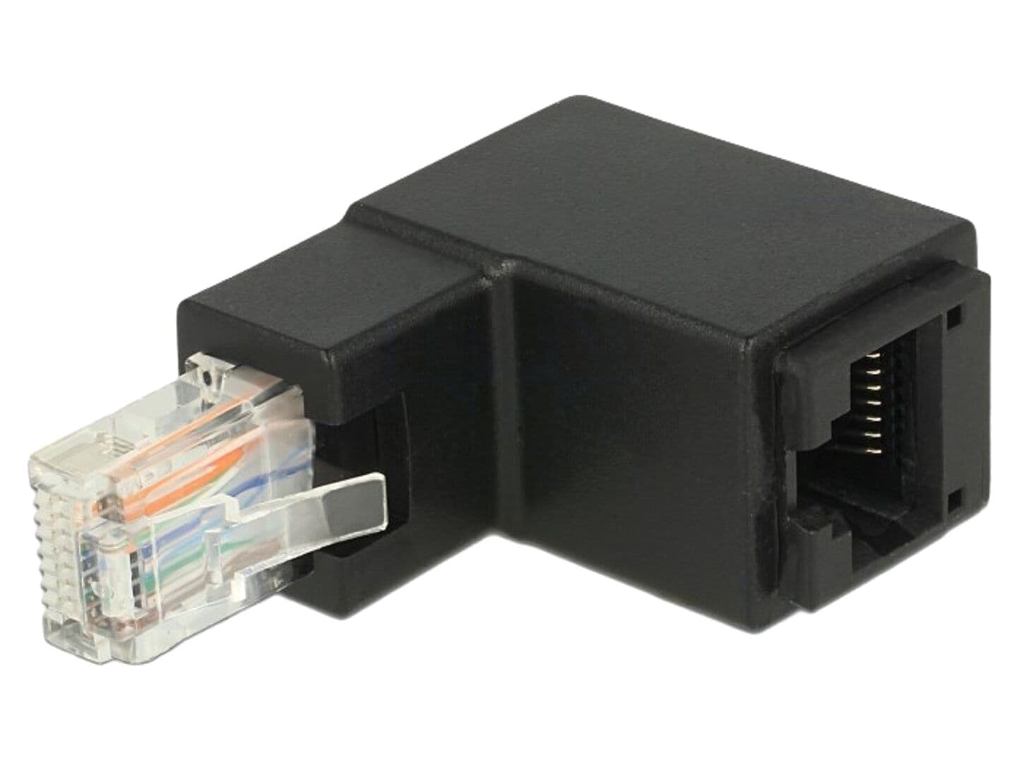 Adaptor RJ45 soclu la mufă în unghi superioară