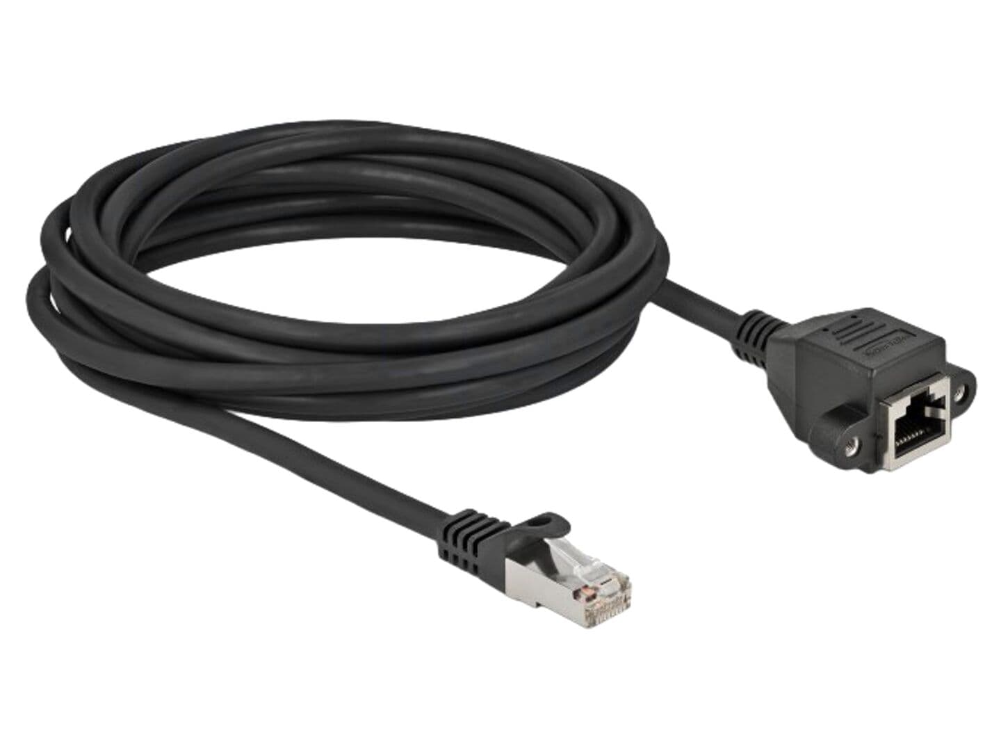 Prelungitor Ethernet S/FTP Cat 6a, 5m, RJ45 Negru - DELOCK
