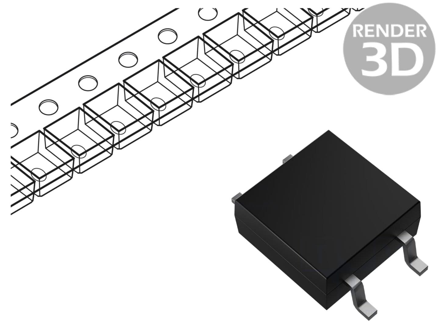 Punte redresoare monofazată VISHAY 600V 1,5A SMT DFS