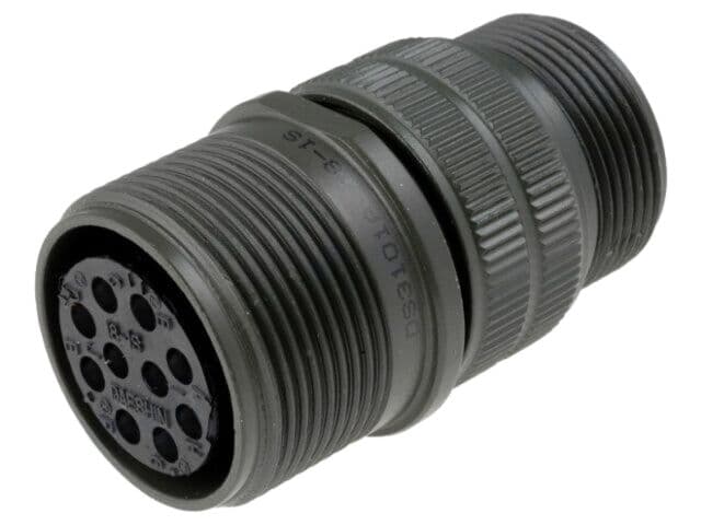 Conector circular 10 pini mamă Amphenol, 13A, 500V AC, lipire