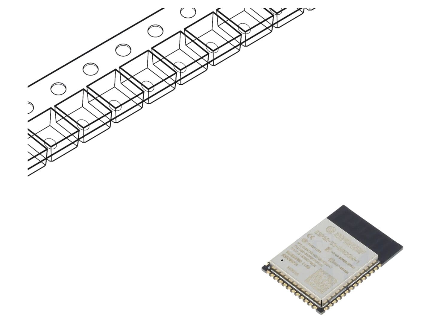 Modul IoT ESP32-S3, WiFi 802.11b/g/n, BLE, SMD