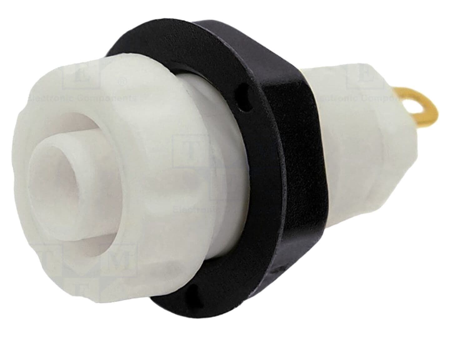 Conector laborator banană 4mm, 1kVDC, 30A, albă - CLIFF