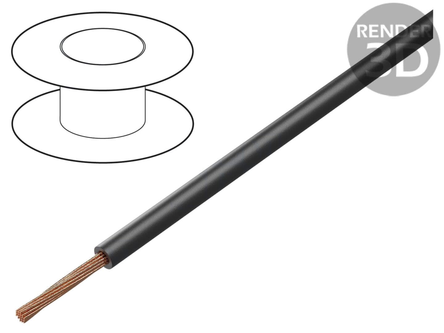 Cablu Electric Litat 1x1,5mm2 PVC Negru