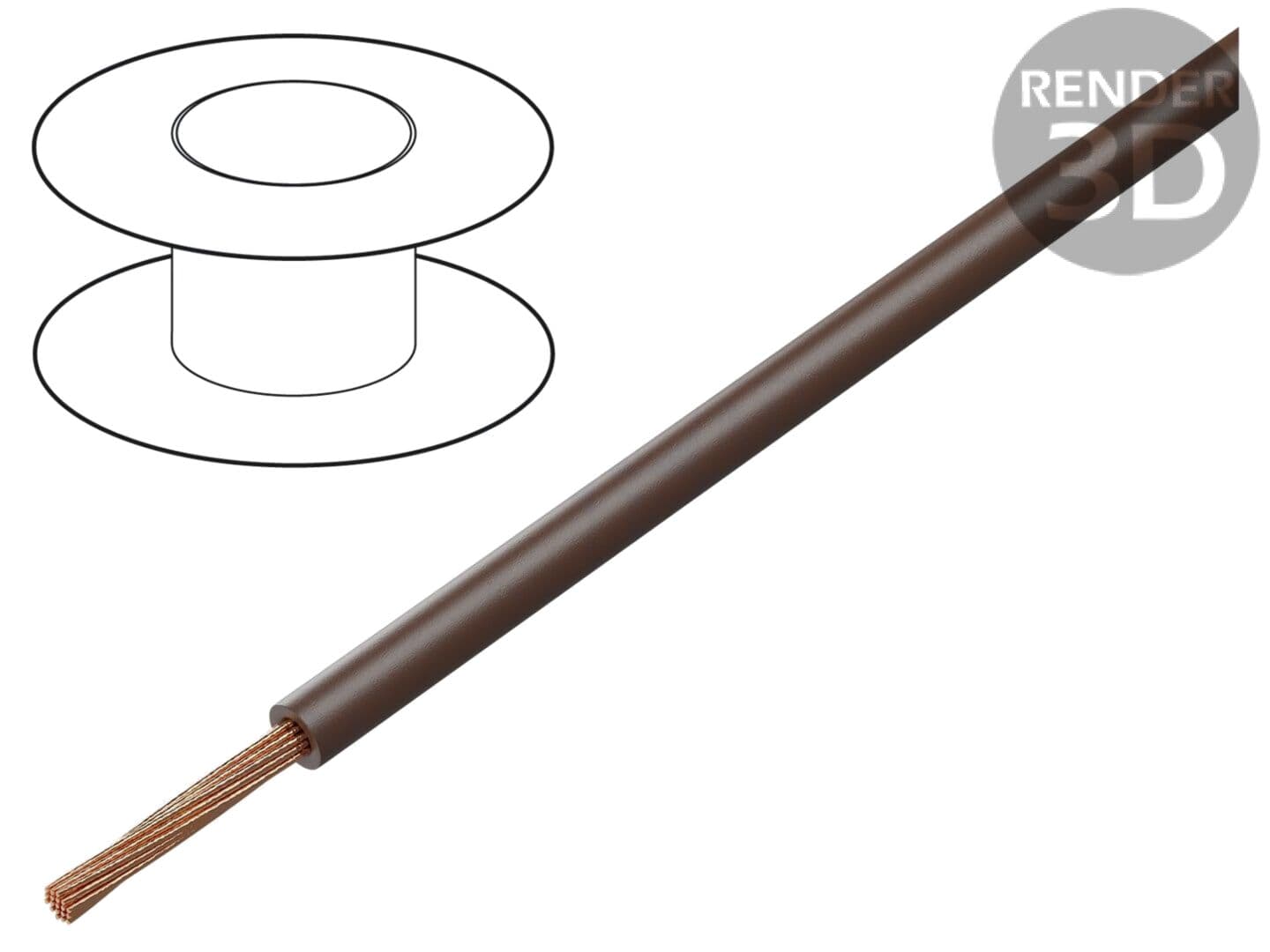 Cablu Electric Litat Cu PVC Maro 1x1.5mm