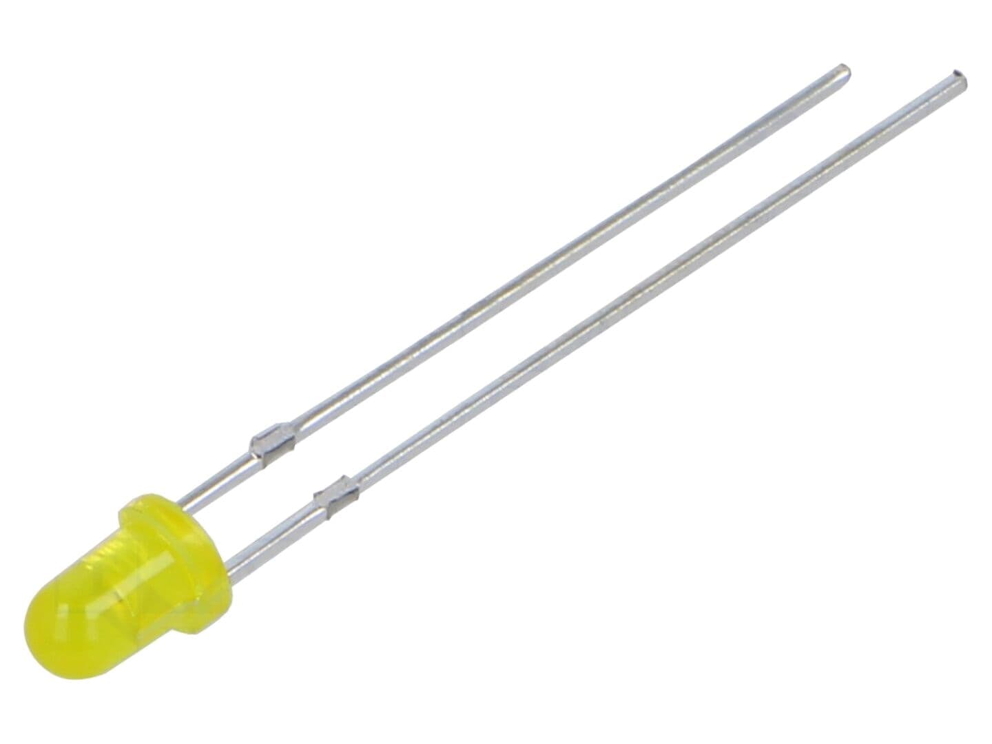 LED galben 3mm THT - 20...100mcd, unghi 40°