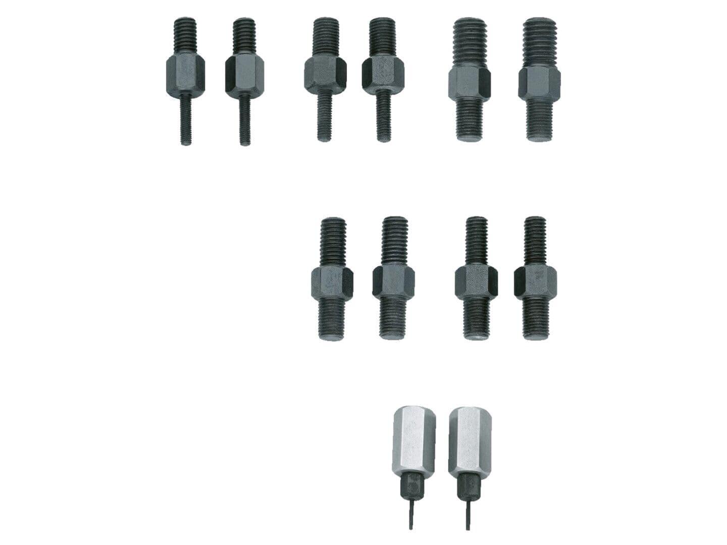 Piuliţă cu manşon pentru extractor rulmenţi, set 14 buc.