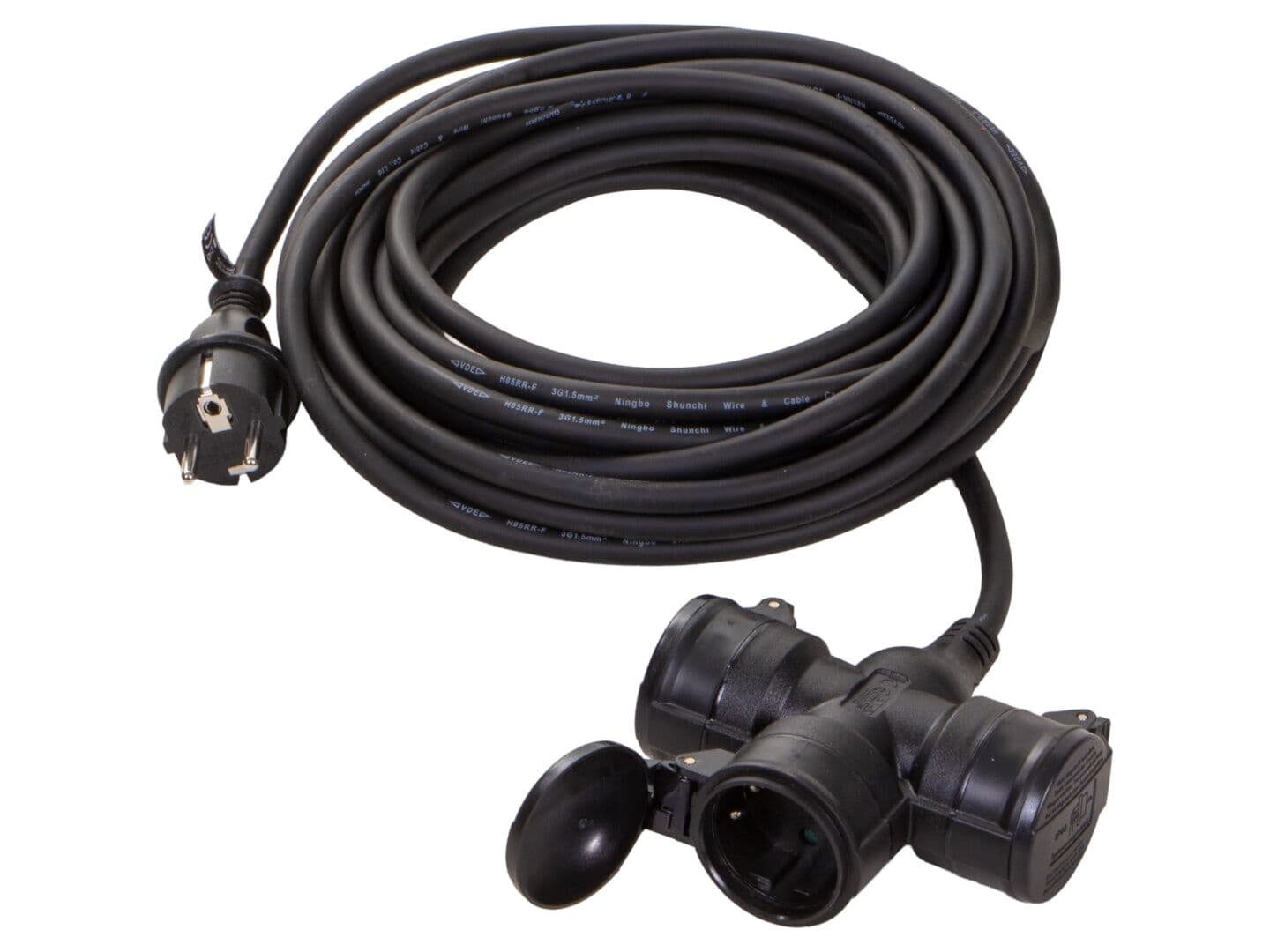 Prelungitor alimentare Goobay 10m 3G1,5mm² 3 prize negru cod 65438