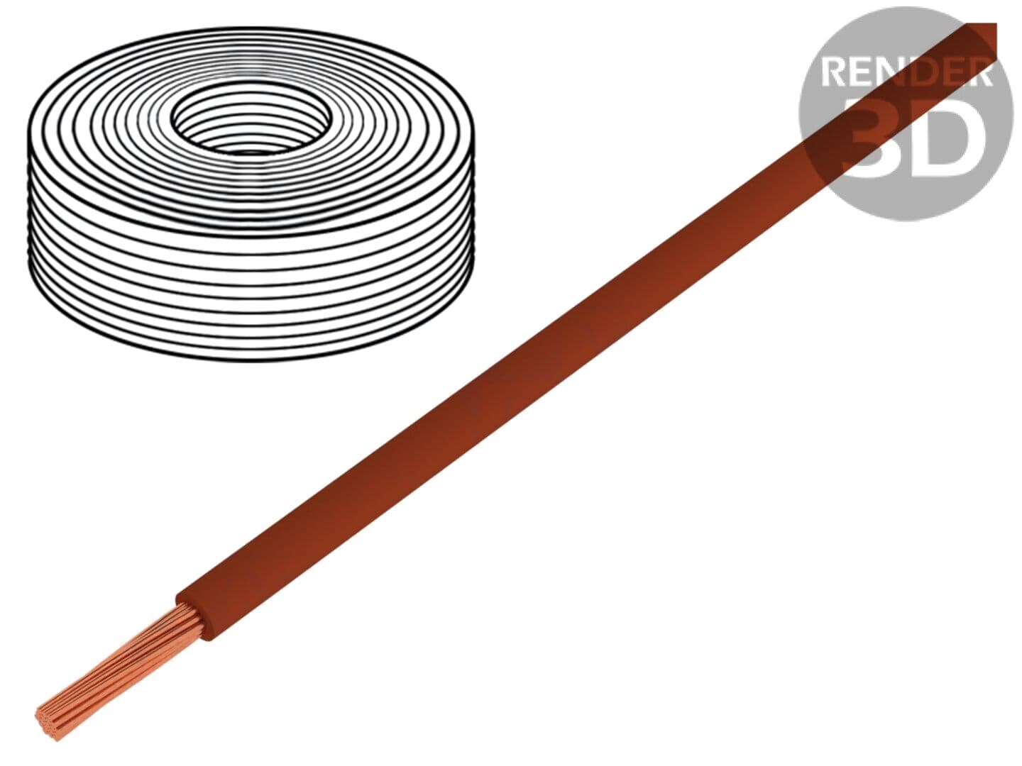 Cablu H07V-K litat Cu 4mm2 maro