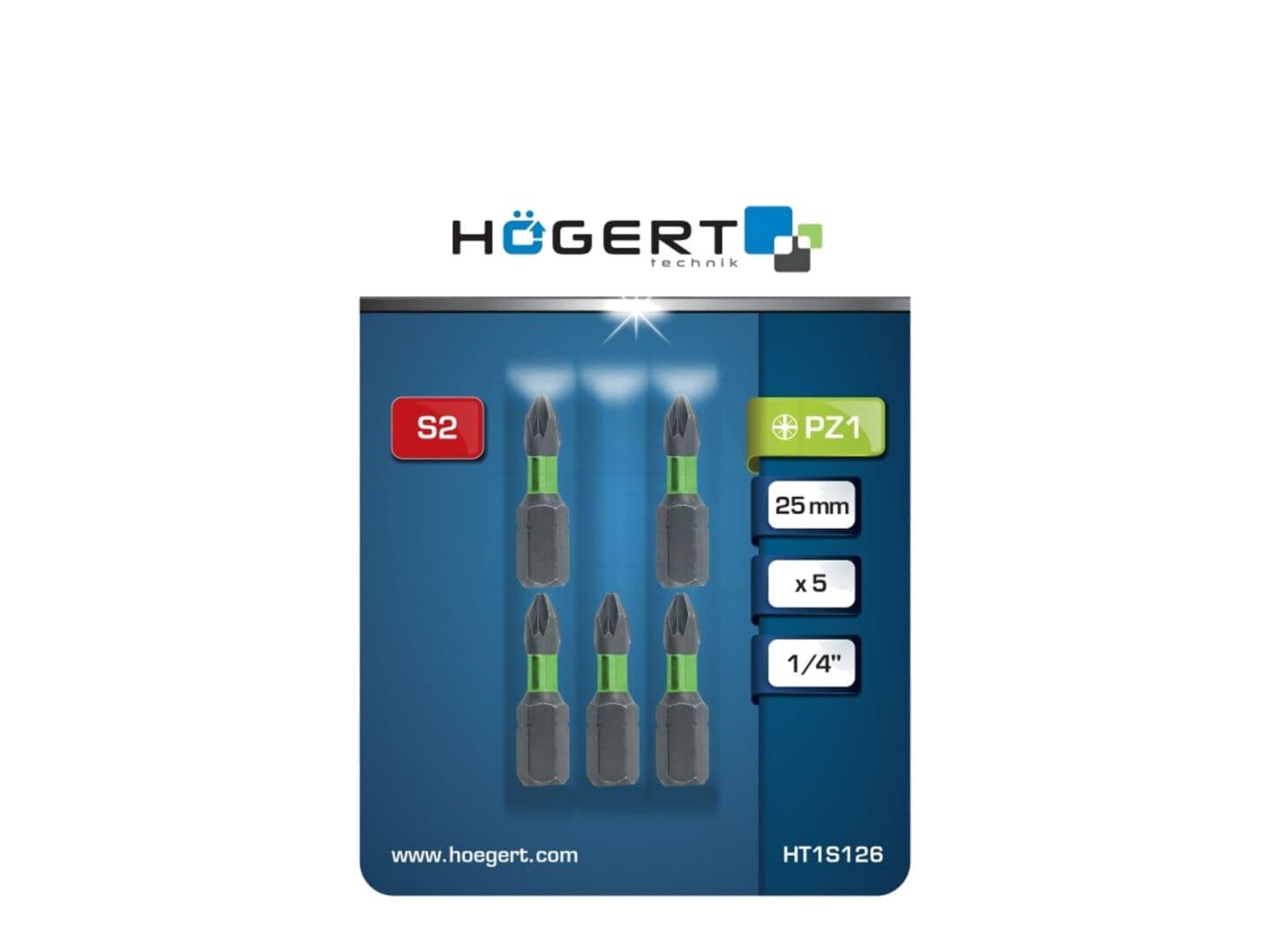 Capăt de şurubelniţă Pozidriv® PZ1 1/4" cu impact - HÖGERT TECHNIK