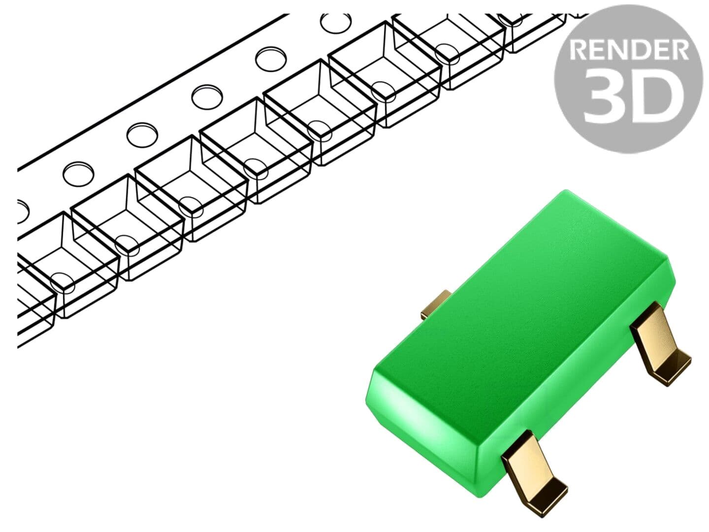 LED verde SMD 140° 20mA