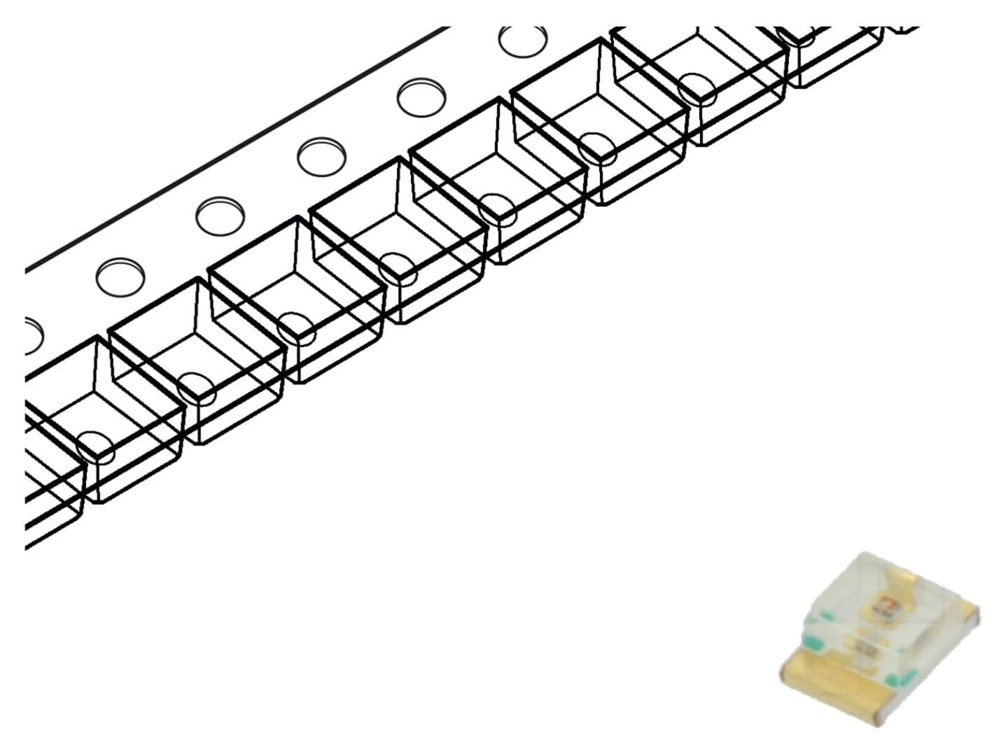 LED SMD 2012 roșie 50-100mcd 2x1,25x0,75mm 140° 2mA 625nm
