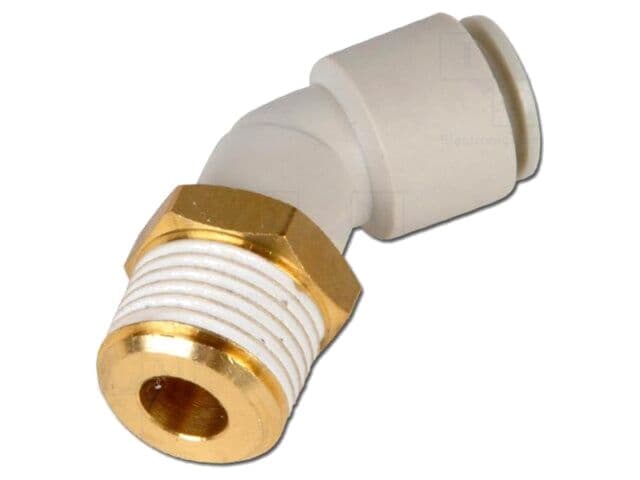 Racord push-in SMC, filetate, unghi 90°, 8mm, -1÷10bar