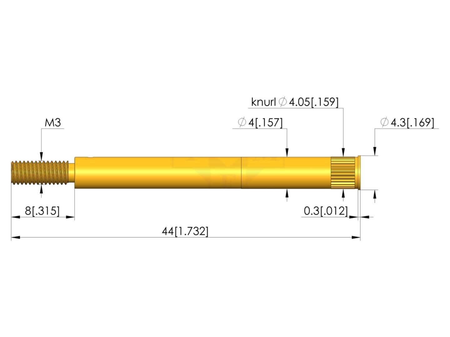 Soclu ac testare aurit 44mm