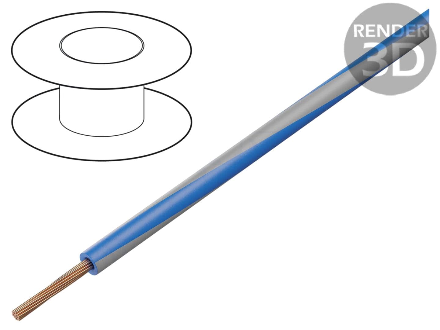 Cablu Electric 1mm2 PVC Albastru-Gri 300V/500V