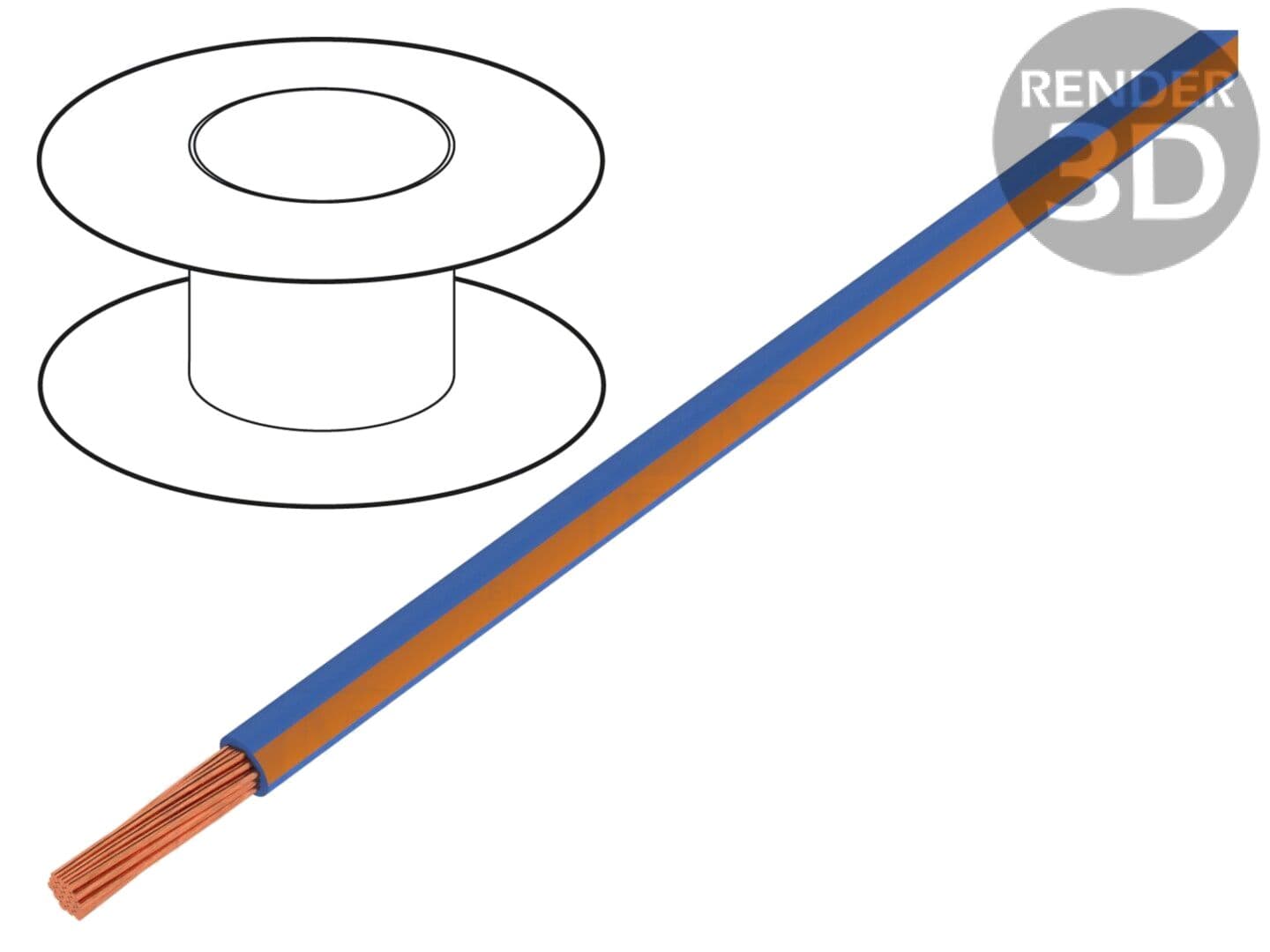 Cablu electric 1mm2 PVC albastru-portocaliu