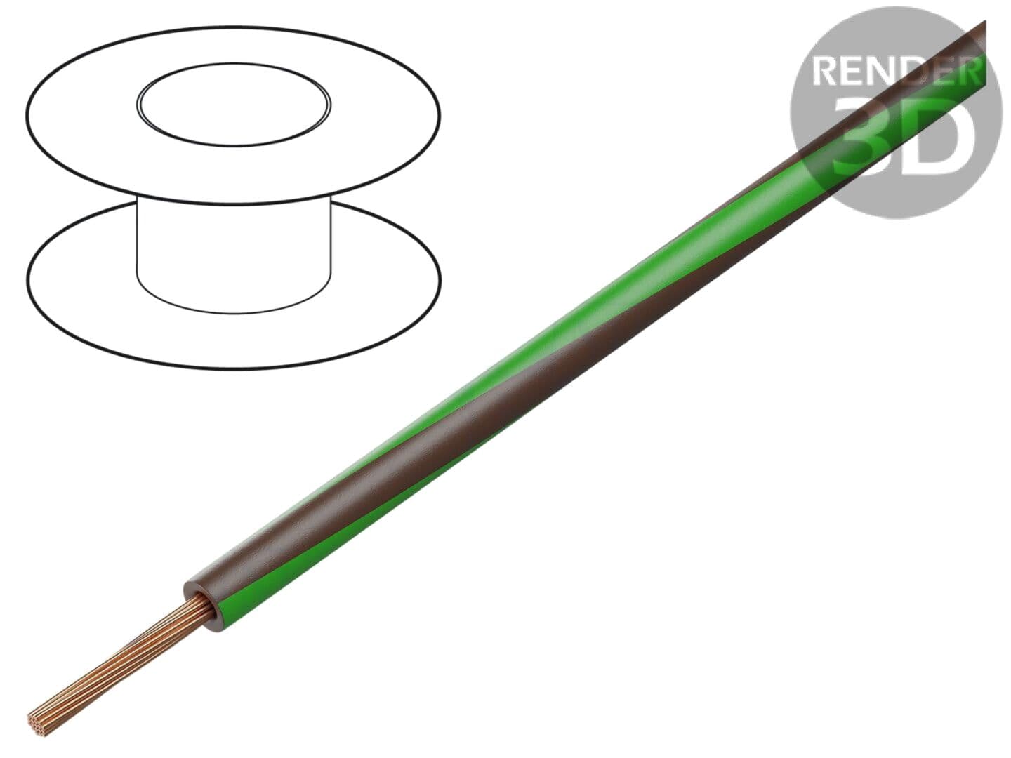 Cablu Cu 1mm2 PVC Maro-Verde
