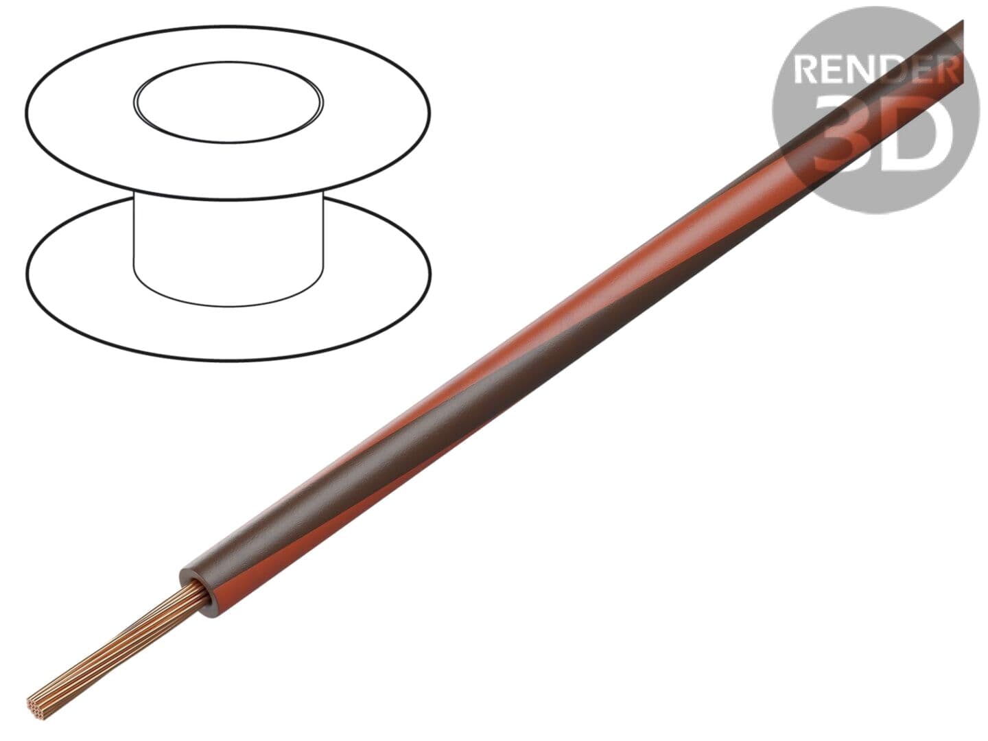 Cablu Cu 1mm2 PVC Maro-Roșu 300V-500V