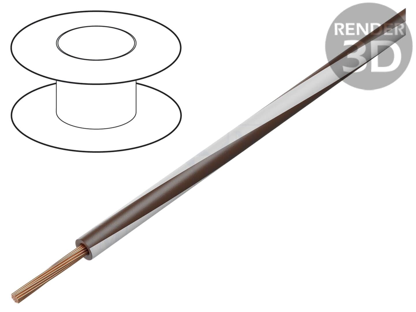 Cablu Electric Cupru 1mm2 PVC Maro-Alb