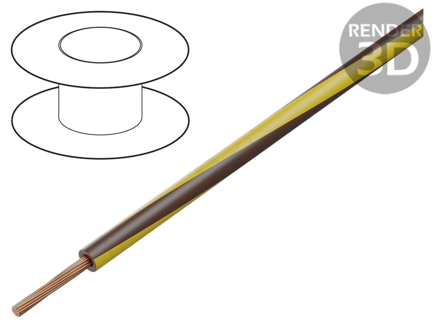 Cablu Electric 1mm2 PVC Maro-Galben 300V/500V