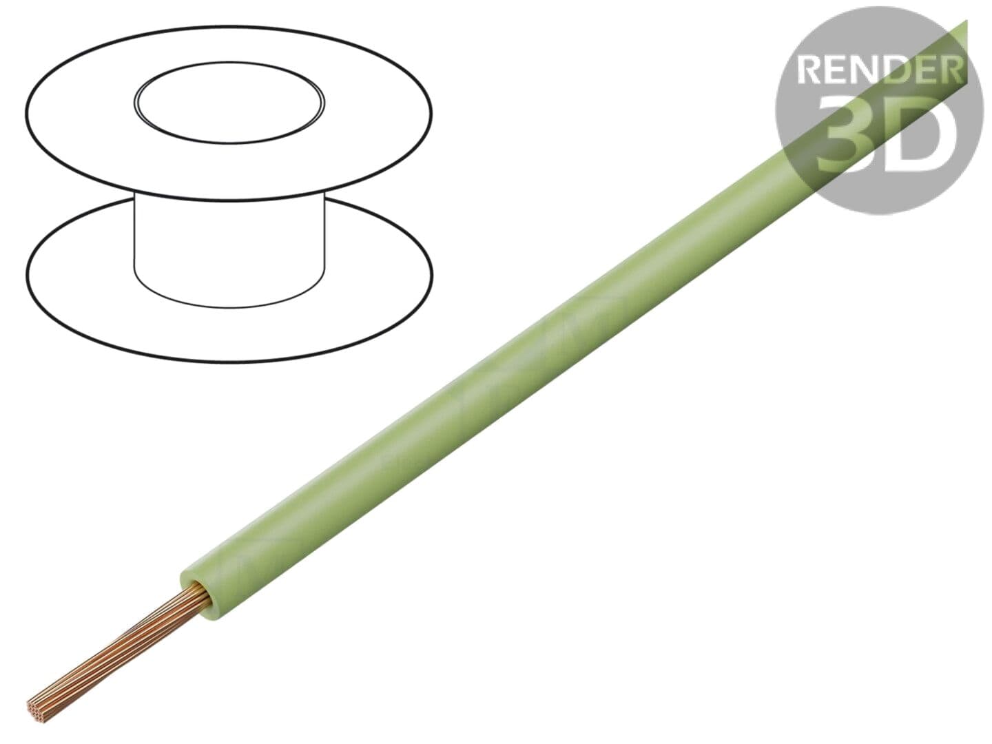 Cablu Electric Litat PVC 1mm2 Verde 300/500V