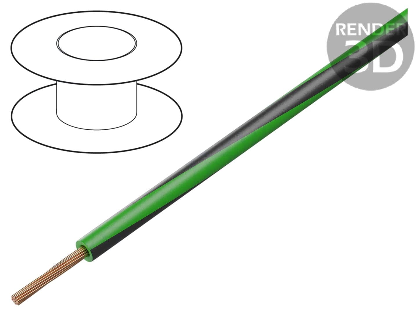 Cablu Electric 1mm2 PVC Verde-Negru 300V/500V