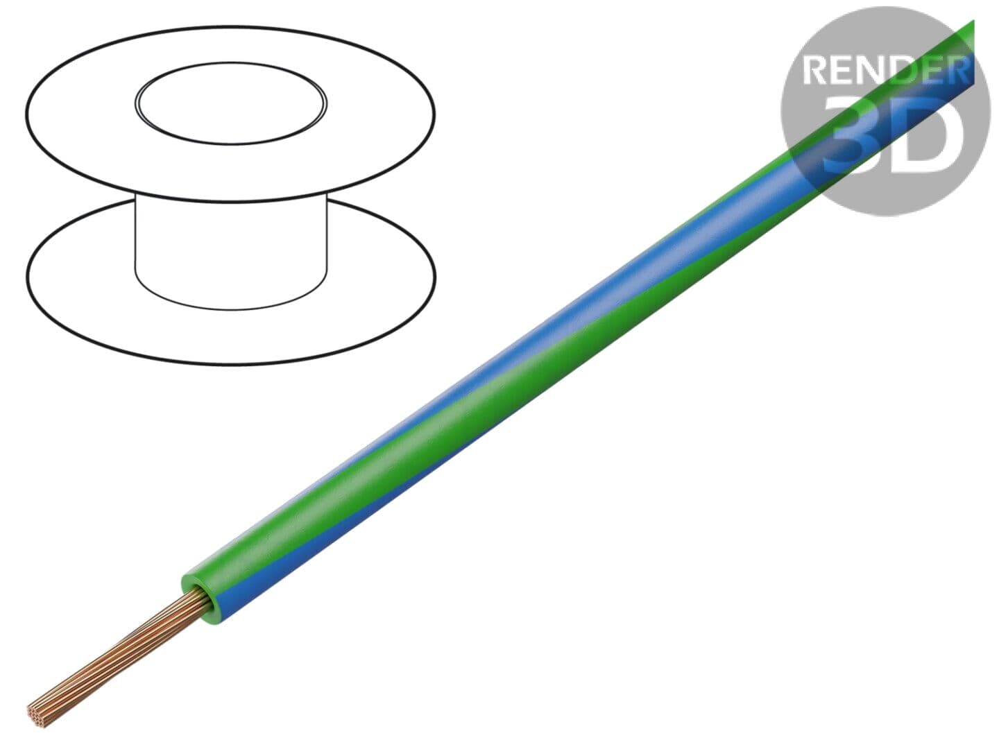 Cablu Electric Cupru 1mm2 PVC Verde-Albastru 300V/500V