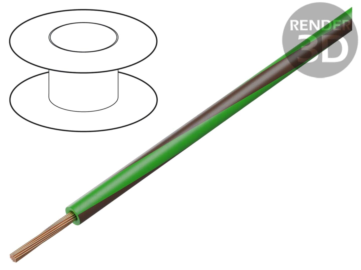 Cablu Electric PVC Verde-Maro 1mm²