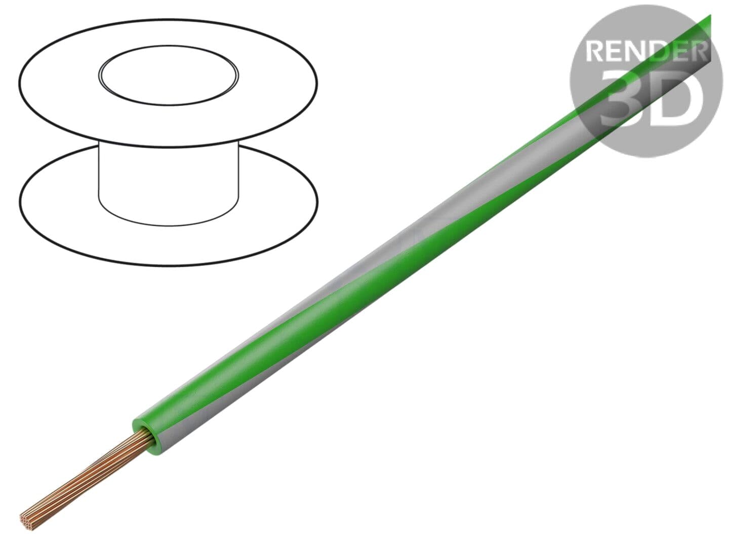 Cablu Electric 1mm2 PVC Verde-Gri
