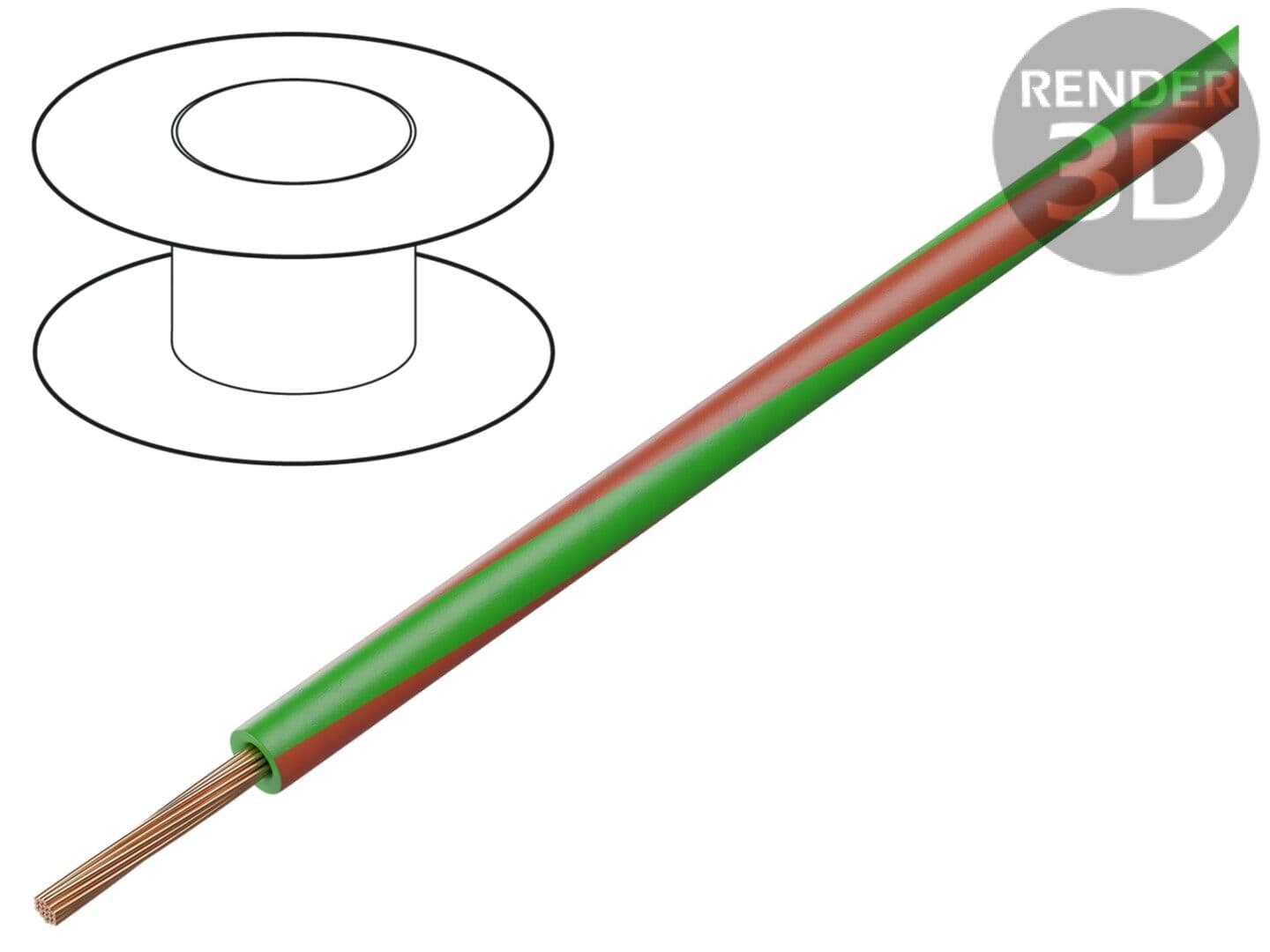 Cablu Electric PVC 1mm2 Verde-Roșu