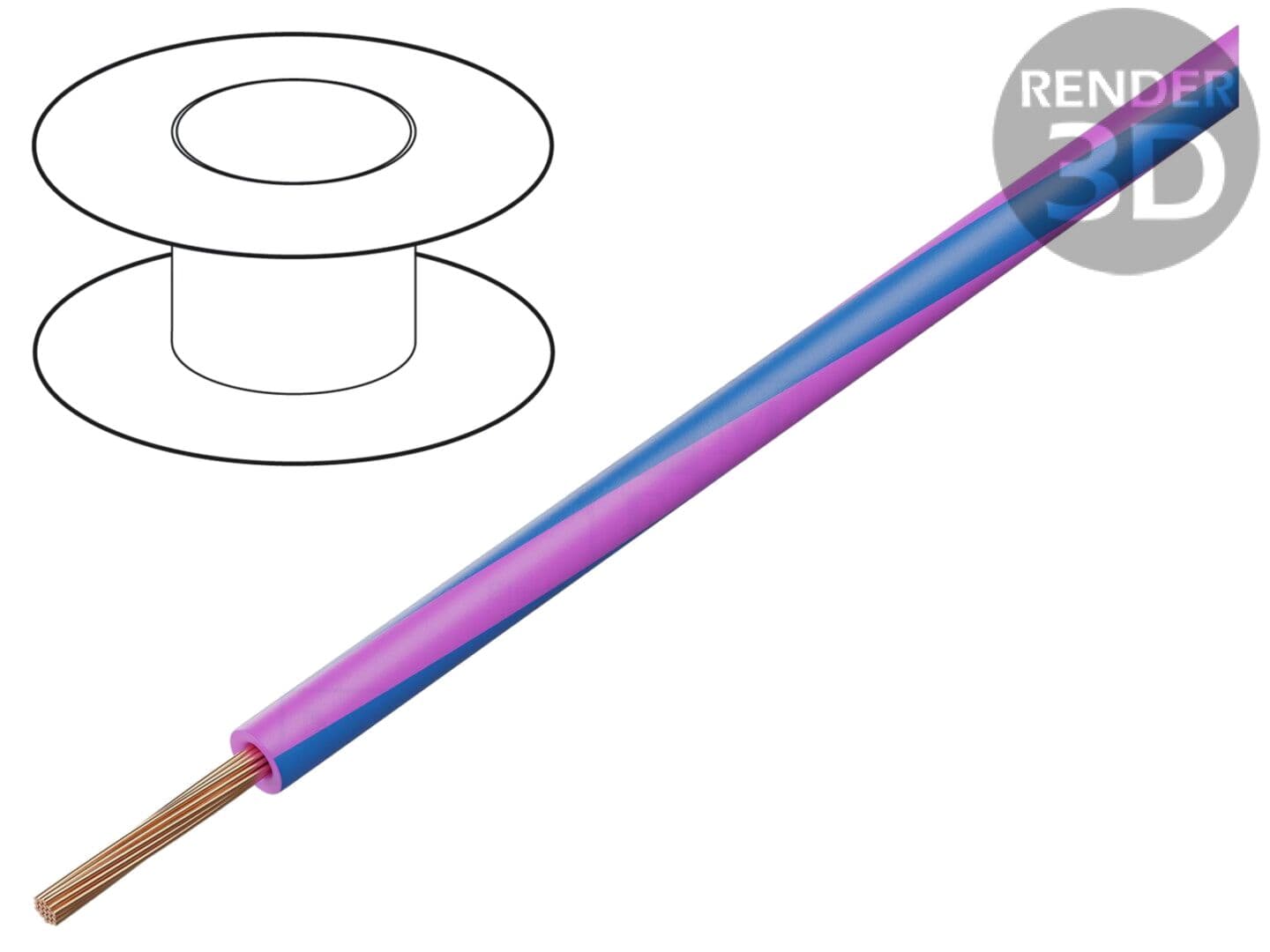 Cablu H05V-K LgY 1mm² Roz-Albastru 300V/500V BQ CABLE LGY1.0-PK/BL