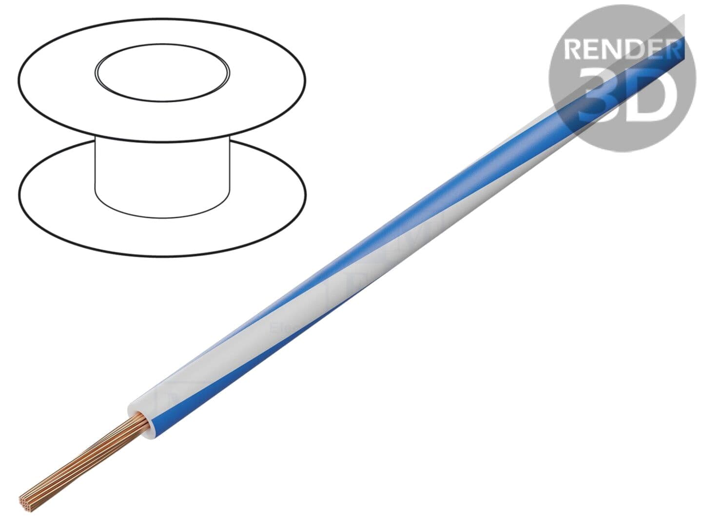 Cablu Electric 1mm2 PVC Alb-Albastru 300V/500V