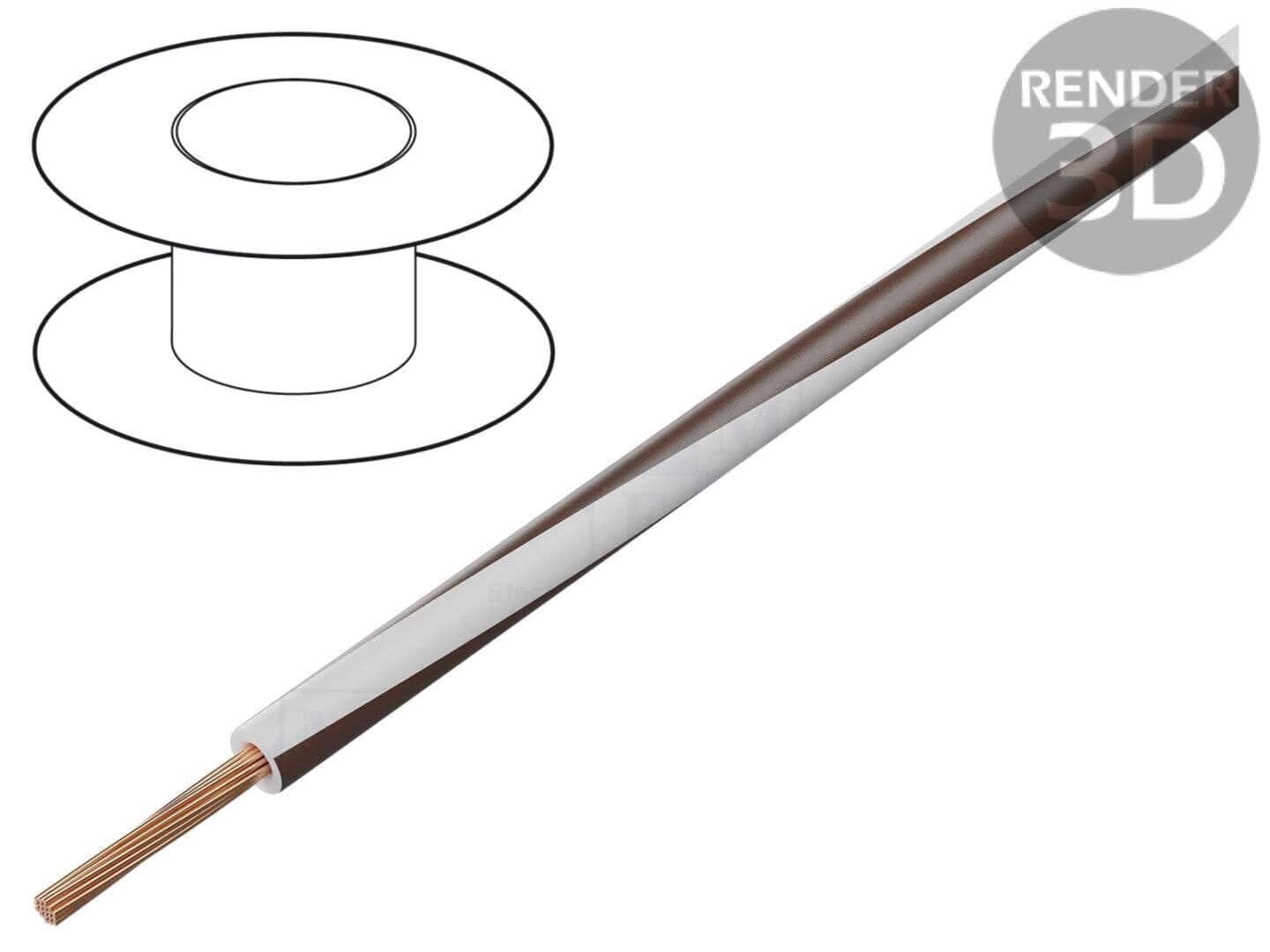 Cablu PVC Cu 1mm2 Alb-Maro