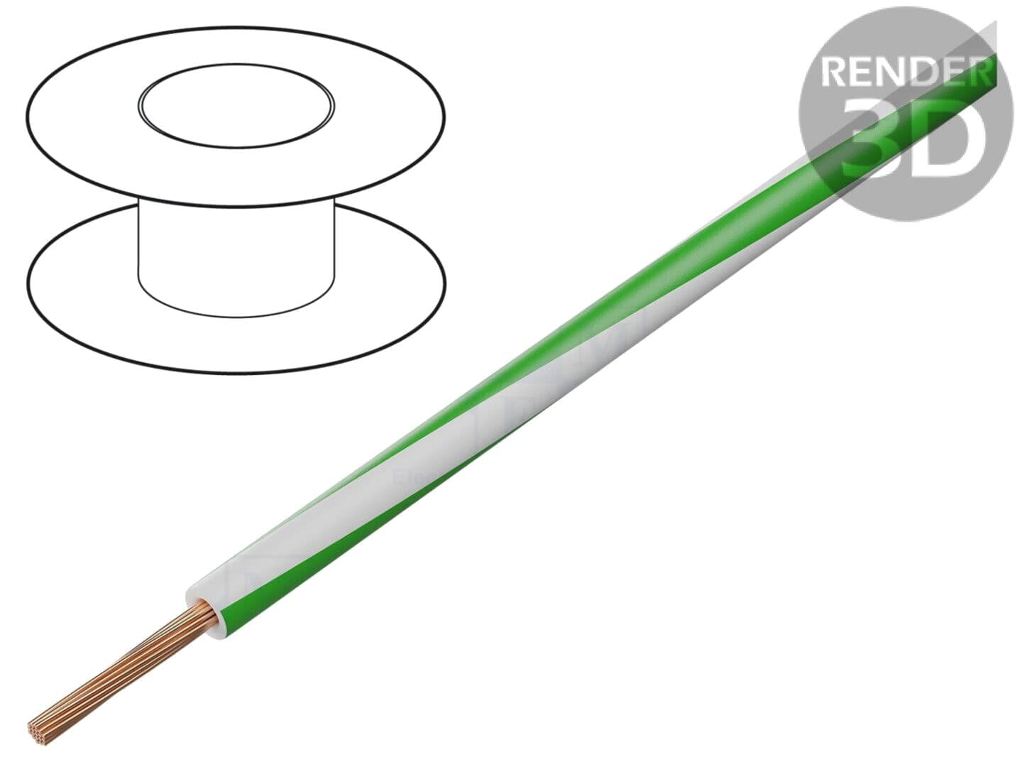 Cablu Electric H05V-K 1mm2 PVC Alb-Verde