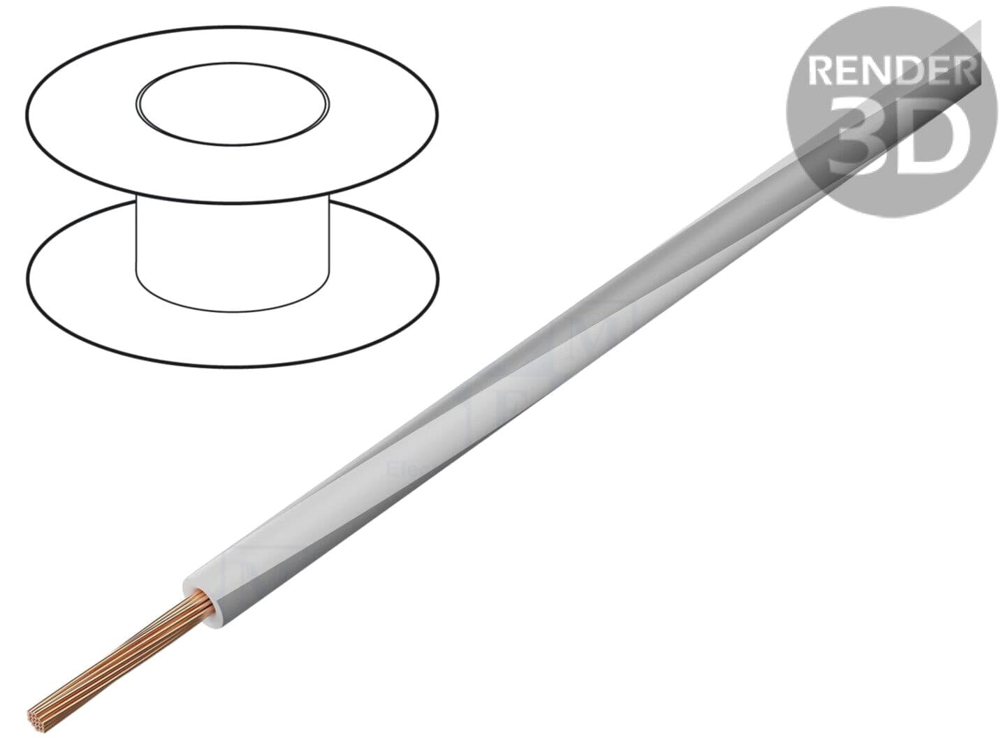 Cablu Electric 1mm2 PVC Alb-Gri