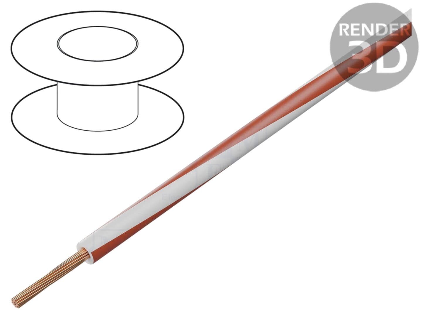Cablu Cu 1mm2 PVC Alb-Roșu