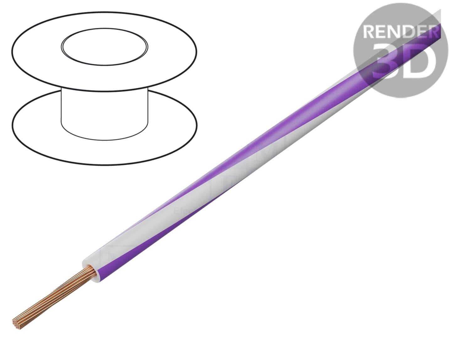 Cablu PVC Alb-Violet 1mm2 300V/500V