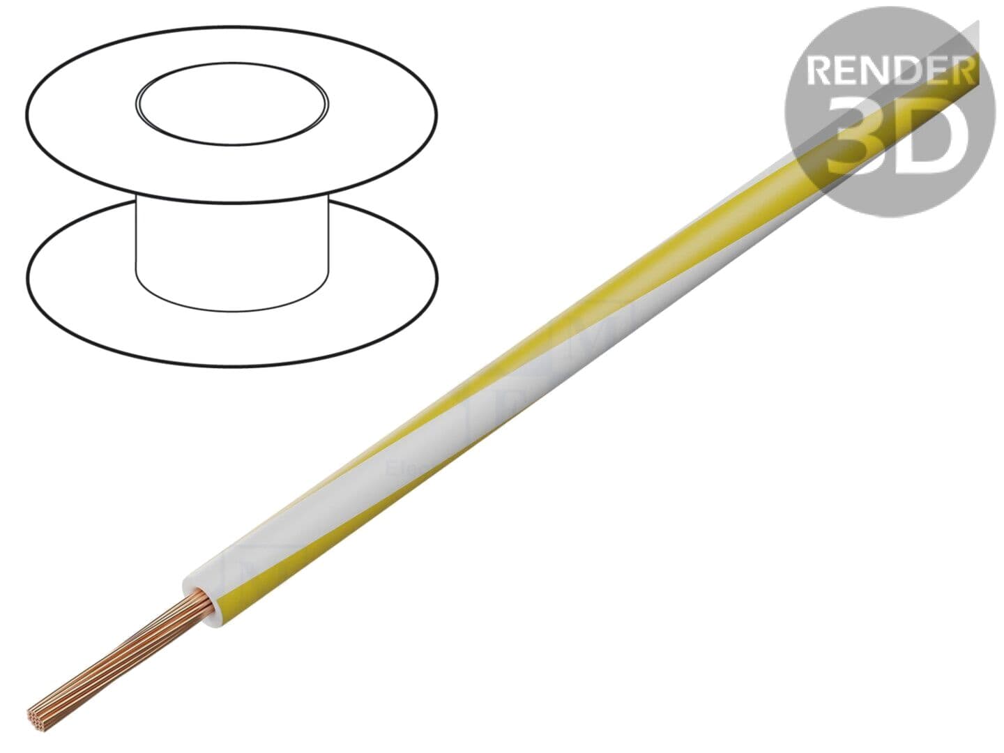 Cablu PVC Cu 1mm2 Alb-Galben