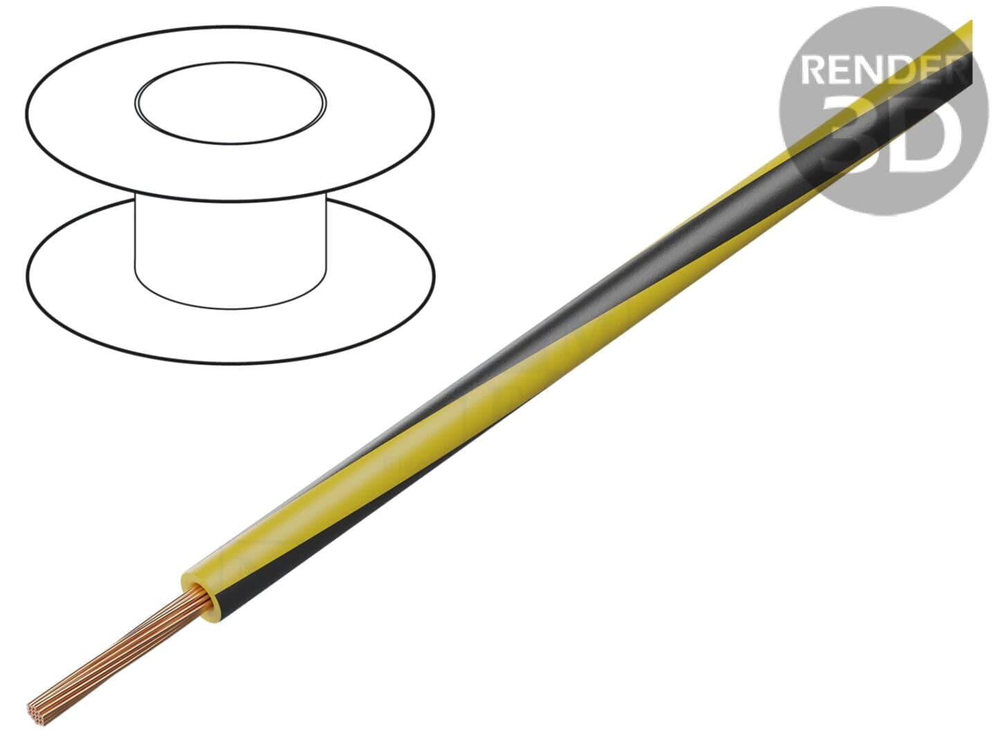 Cablu PVC 1mm2 Galben-Negru 300V 500V
