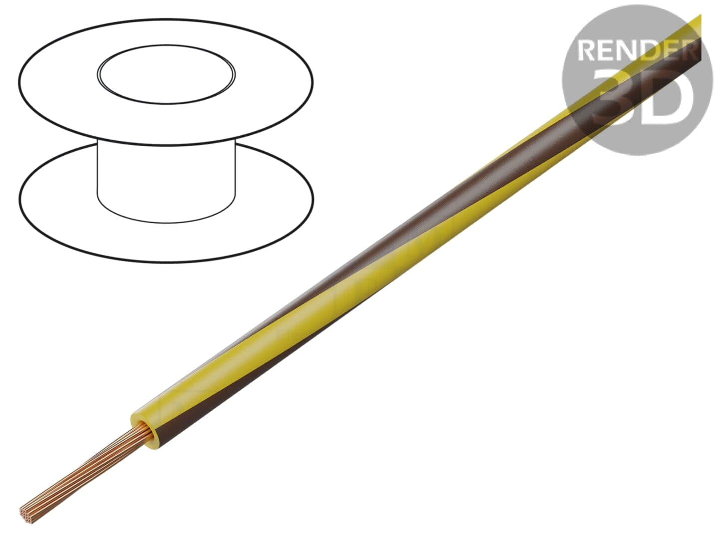 Cablu Electic Cupru 1mm2 PVC Galben-Maro 300/500V