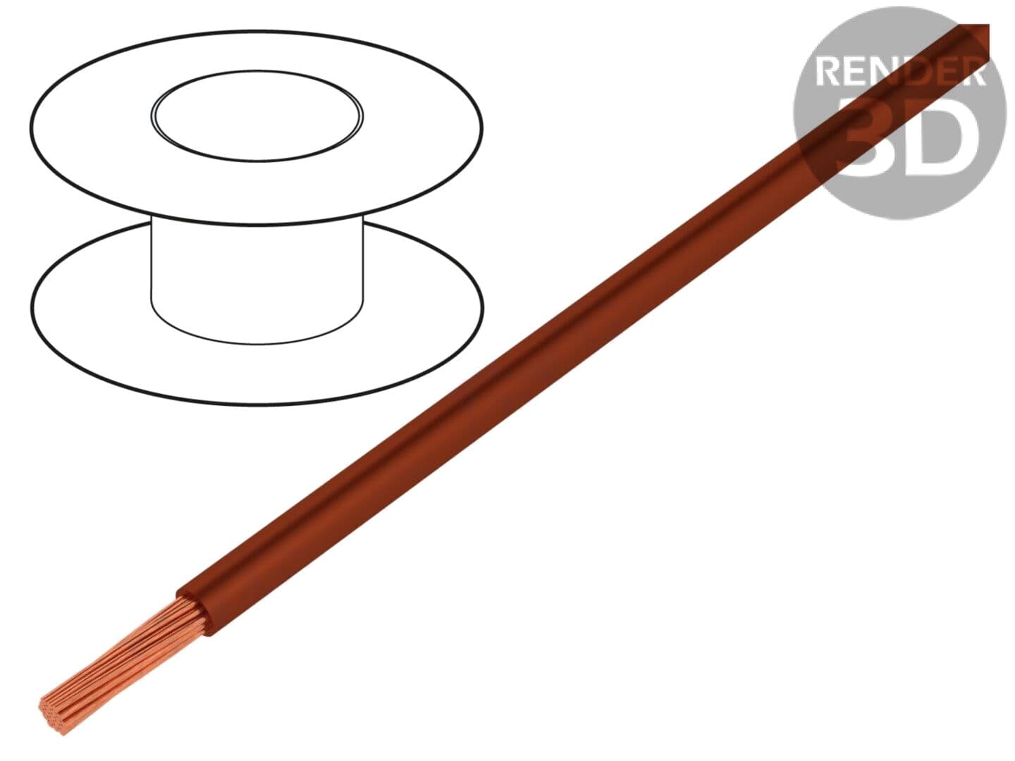 Cablu maro 2,5mm² PVC