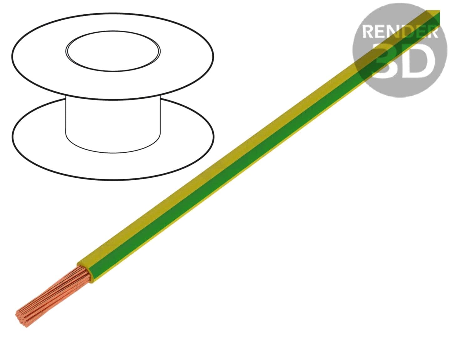 Cablu LgY 2,5mm2 PVC Galben-Verde 300V/500V