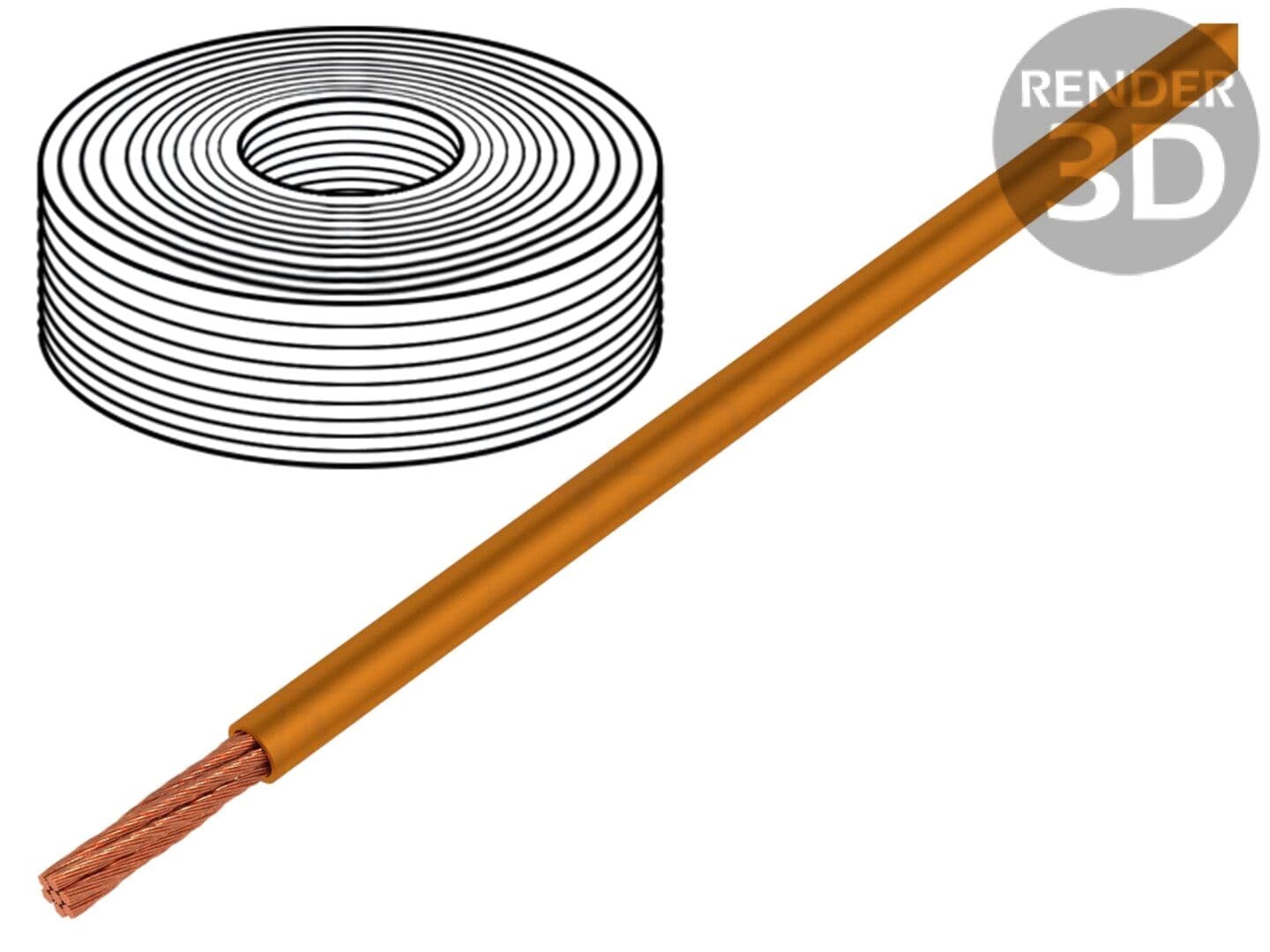 Cablu Electric Portocaliu 1x0,75mm2 Cu PVC 300V/500V