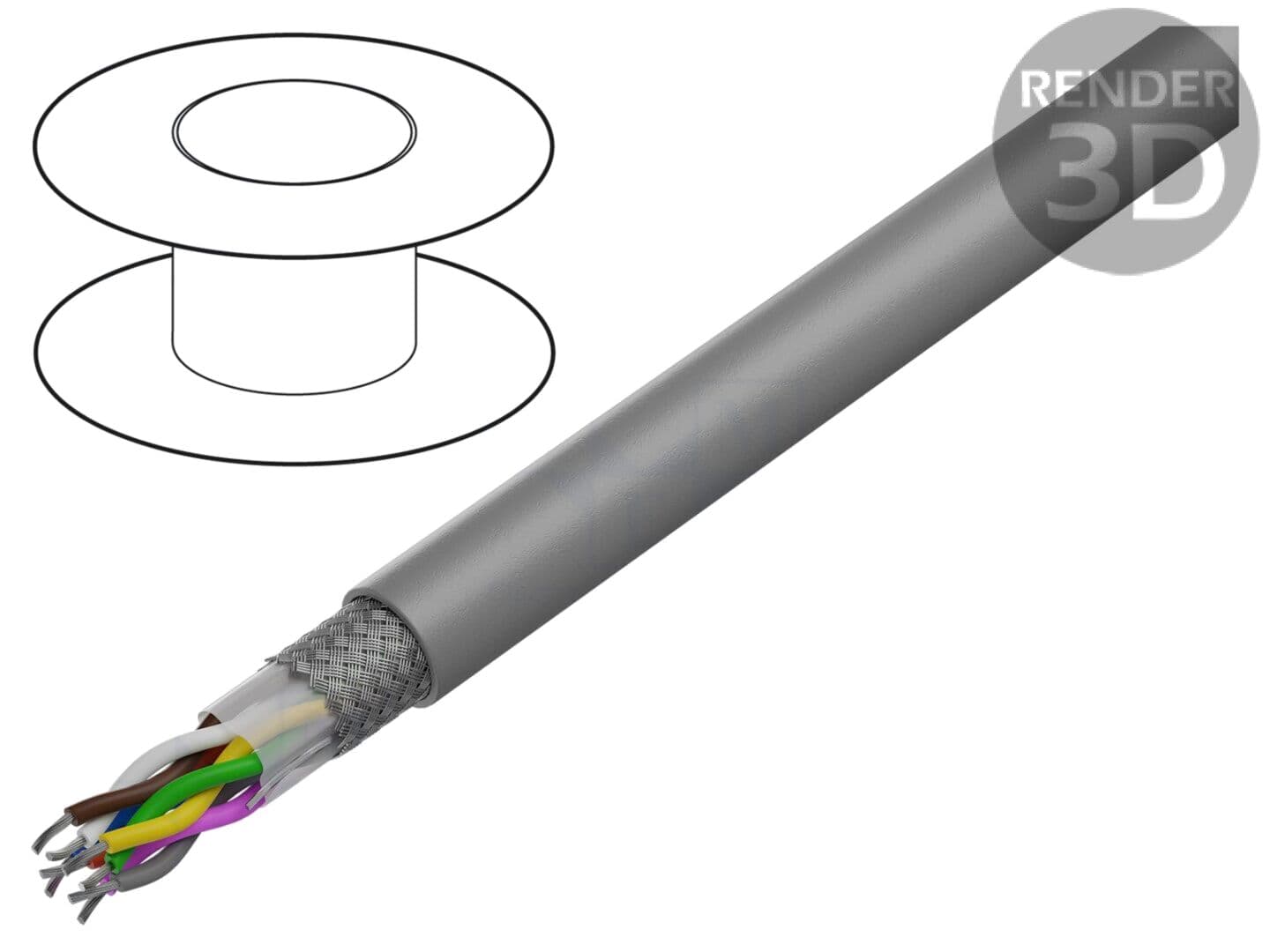 Cablu LiYCY-TP 2x2x22AWG ecranat, 0,34 mm²
