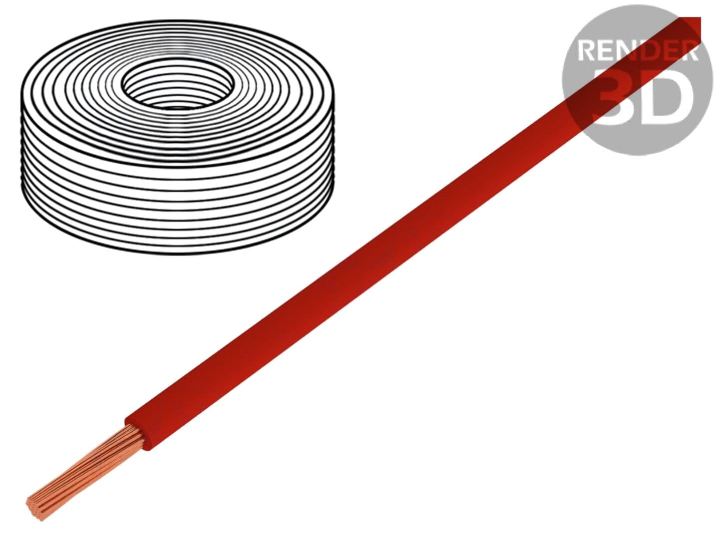 Cablu LiY litat 0,14mm2 PVC roșu 500V 500m Clasa 5