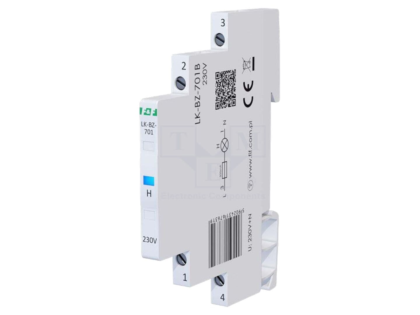 Indicator tensiune 230VAC F&F LK-BZ-701B IP20 pentru şină DIN