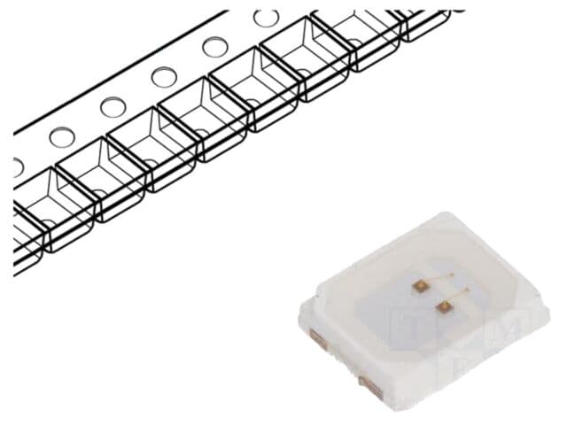 LED SMD 2835 roșie 20mW 20m رولă 60mA 120°
