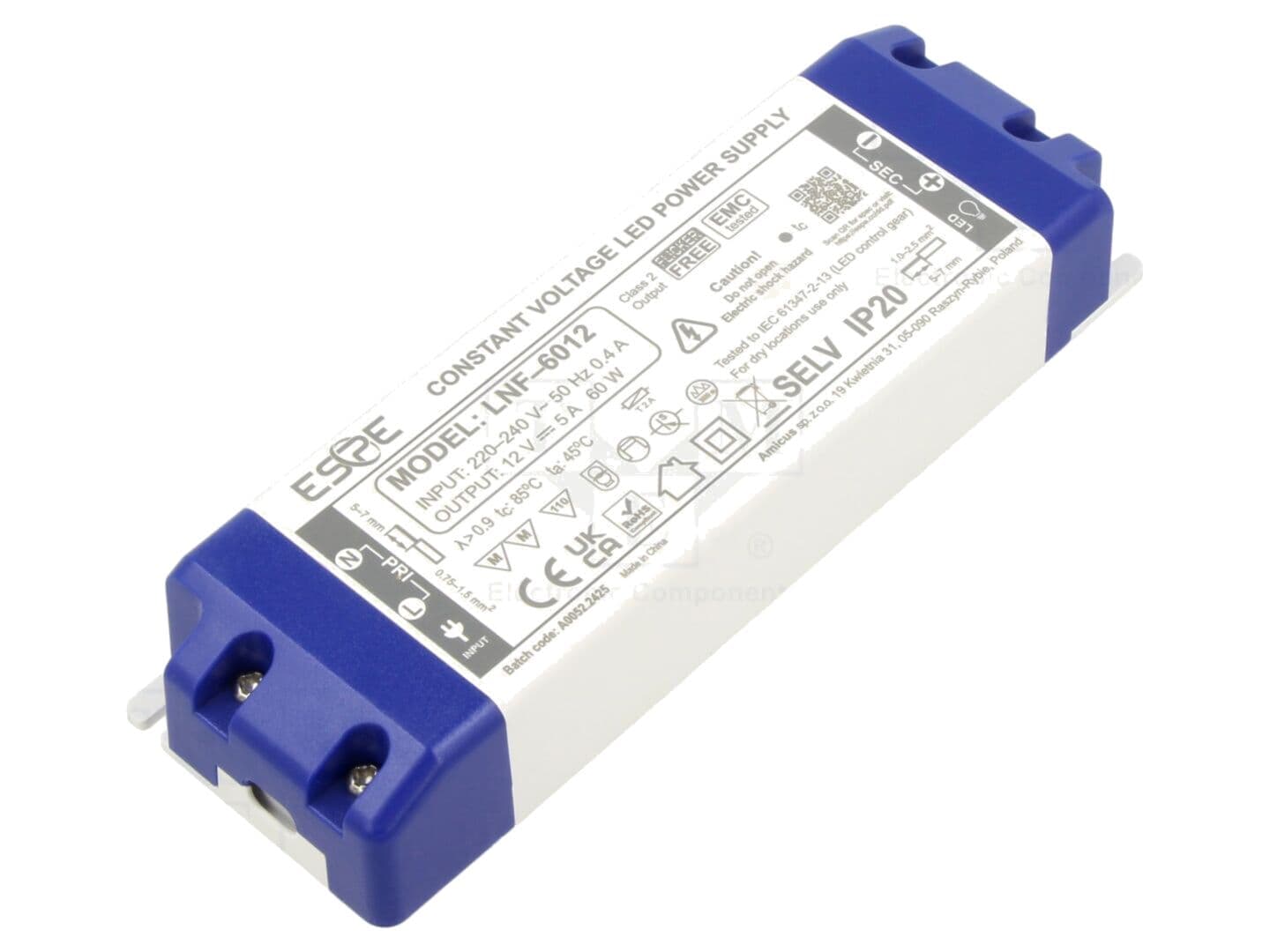 Alimentator pulsatoriu LED 60W 12VDC 5A - Eficiență 88%