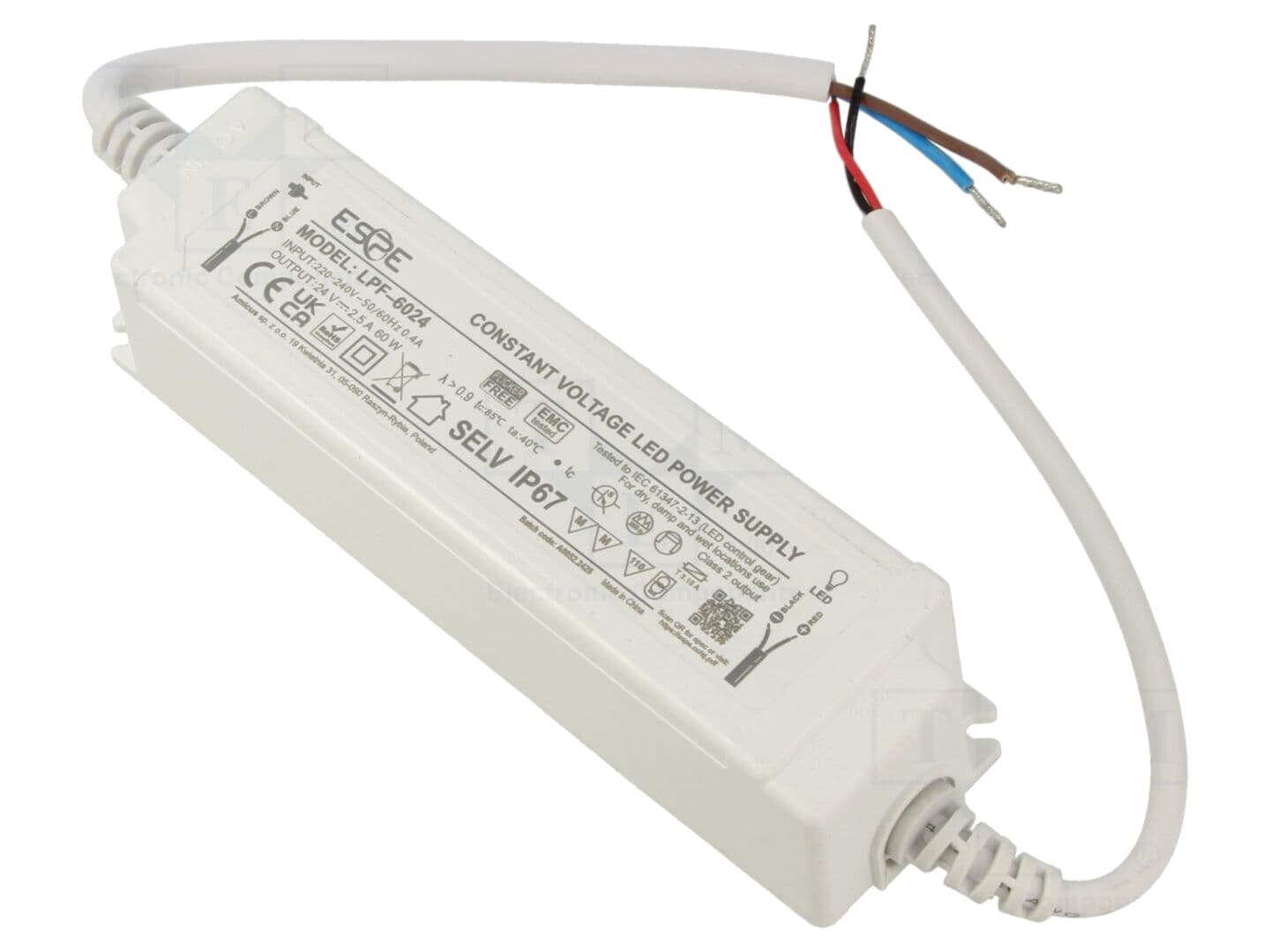 Alimentator LED 60W 24VDC cu protecție IP67 - ESPE