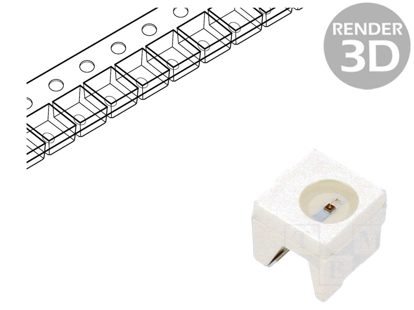 LED SMD roșie 1,91-7,56lm 560-2800mcd 4,2x4,2x3,4mm 120°